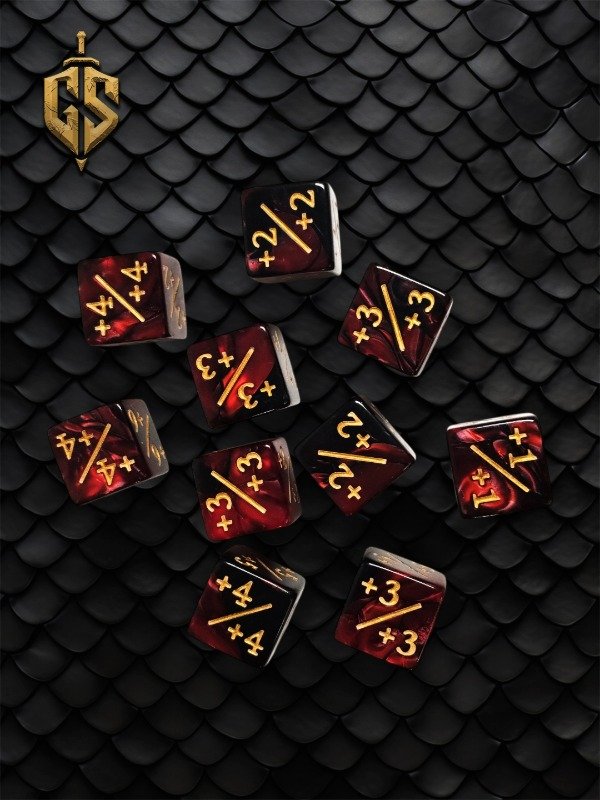 Producto - Set x10 Dados Contadores Positivos Rojo y Negro