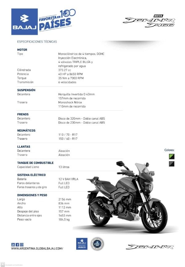 Producto - DOMINAR 400 TOURER