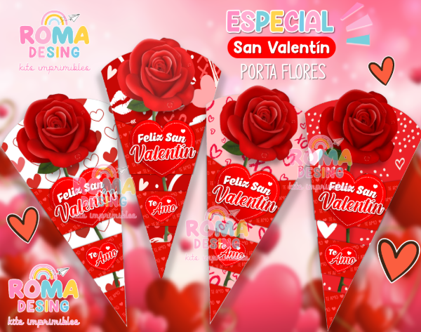 Producto - Porta flor / rosa  San Valentin ( pack1 )