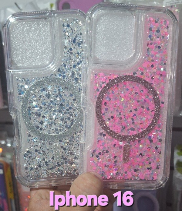 Producto - Fundas magsafe glitter reforzadas. Iphone 16
