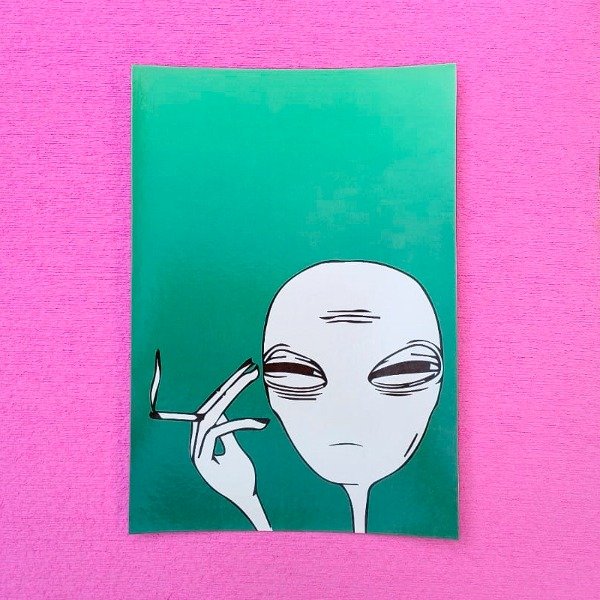 Producto - Póster Alien Smoking [Cartón brillante]