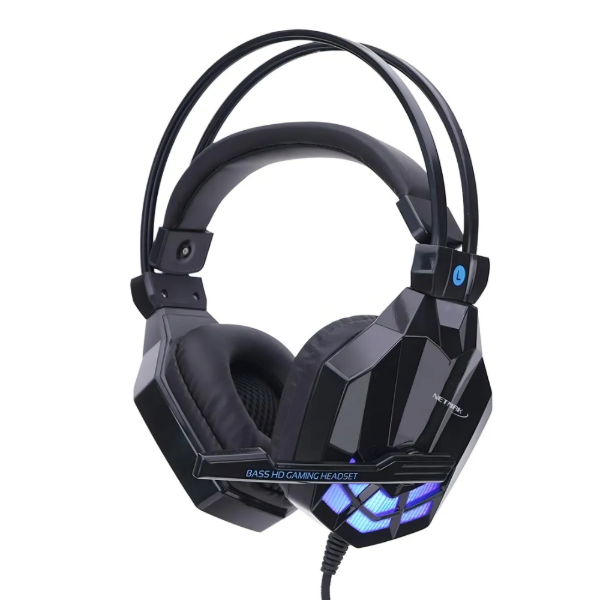 Producto - AURICULARES GAMER PC CON LUZ Y MICROFONO NETMAK SPIDER COLOR NEGRO