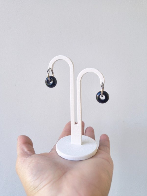 Producto - Aros DONA de obsidiana negra