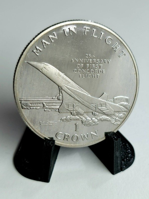 Producto - Isla de Man 1 Crown 1994 Primer Vuelo del Concorde (Espejo) Km#424 Unc