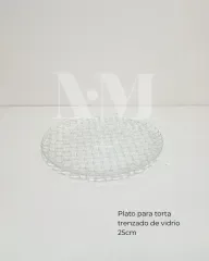 Producto - Plato de torta trenzado 25cm vidrio