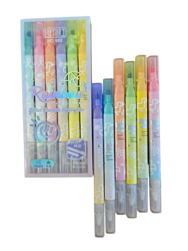 Producto - Resaltadores con glitter x 6 magicos