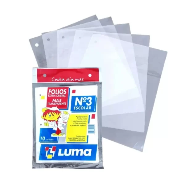 Producto - FOLIOS ESCOLAR EXTRA CRISTAL P.P. x10u.