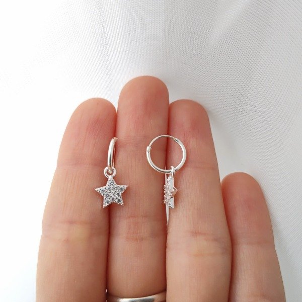 Producto - Argollitas Estrellas Multistrass P925