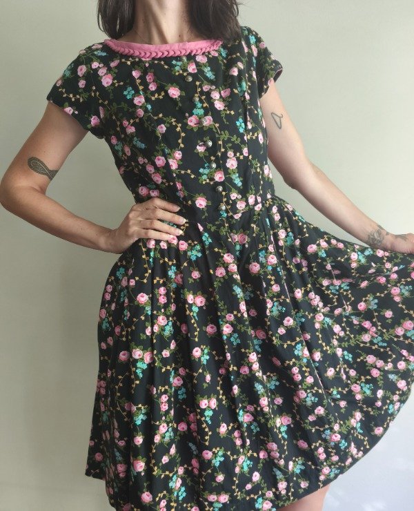 Producto - Vestido Rosas 60s/70s