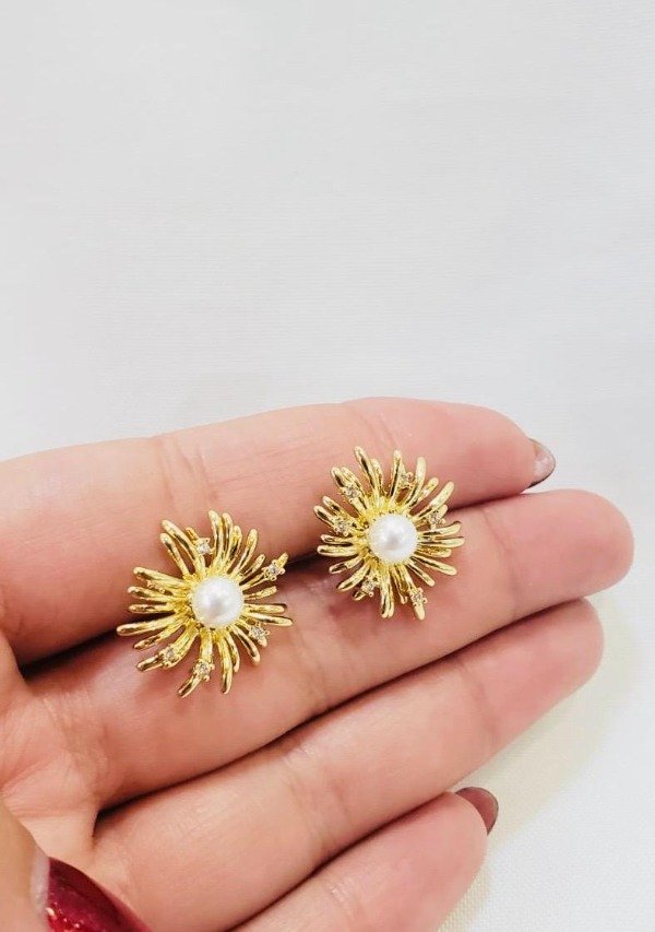 Producto - Aros flor perlada