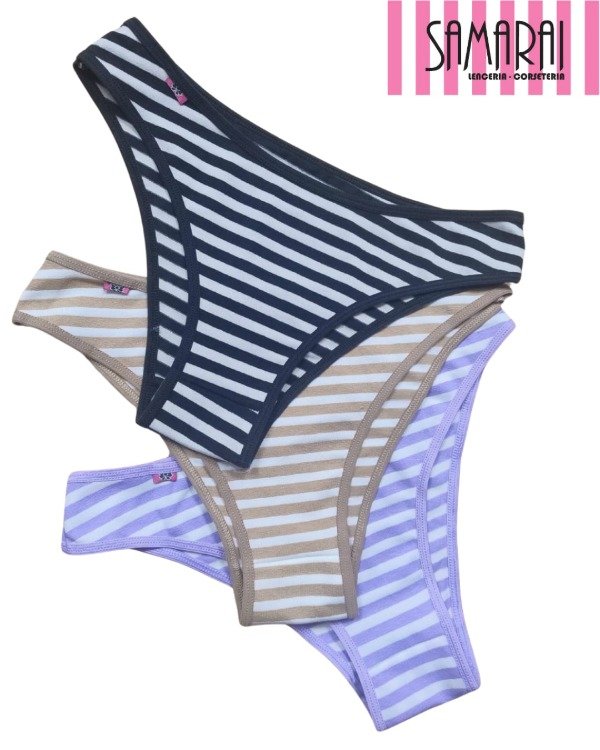 Producto - PACK X3 VEDETINA RAYADA