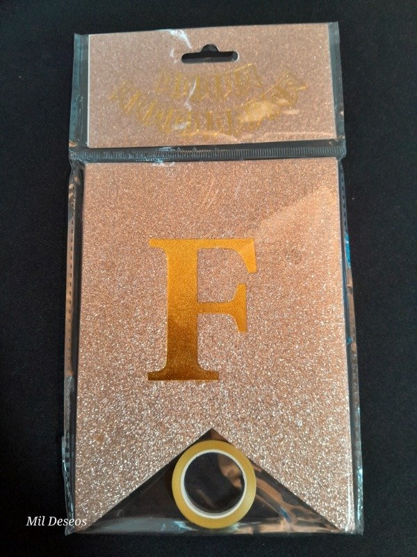 Producto - Banderin Fc gibré rosa gold