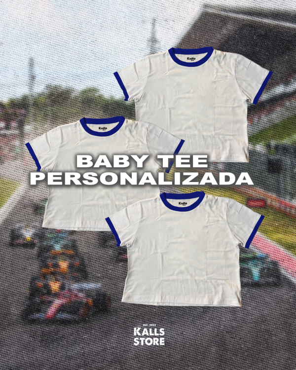 Producto - Baby tee personalizada con bordes azules