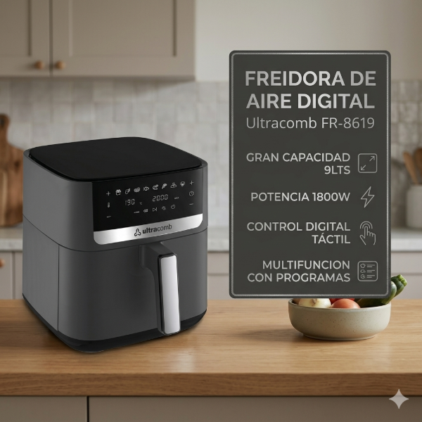 Producto - FREIDORA DE AIRE ULTRACOMB 9LTS 1800W DIGITAL FR-8619