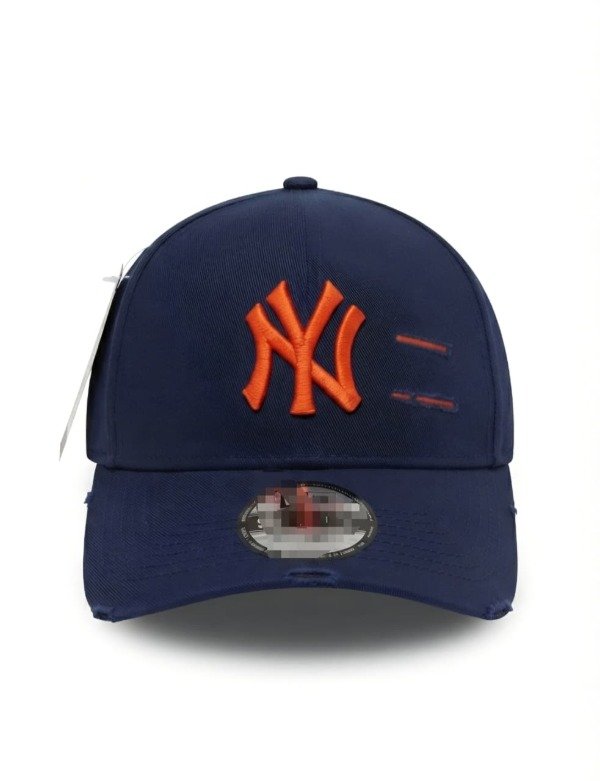 Producto - Ny curva con rotura color azul logo salmon regulable