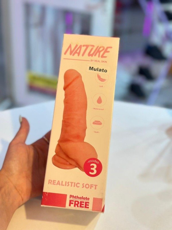 Producto - Consolador sopapa realistic soft mulato - 3803-39