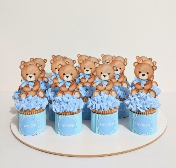 Producto - Cupcakes oso primer añito baby shower x docena