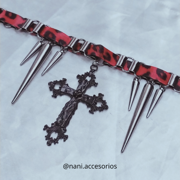 Producto - Choker animal print rojo