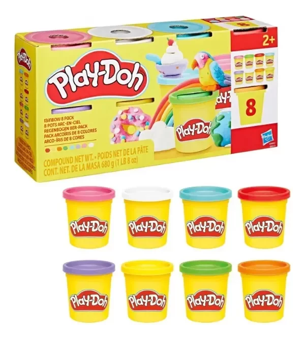 Producto - Play Doh Set De Masas Arcoiris Potes X8 Moldeable Hasbro - 5