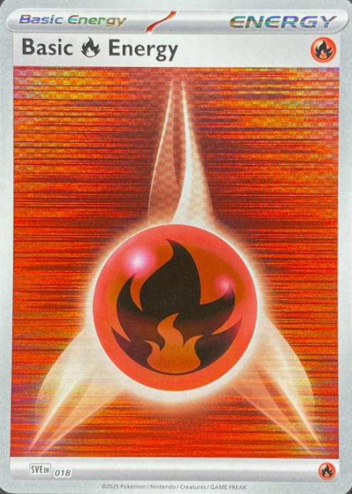 Producto - Scarlet Violet Fire Energy Holo SVE 018 Black Bolt White Flare