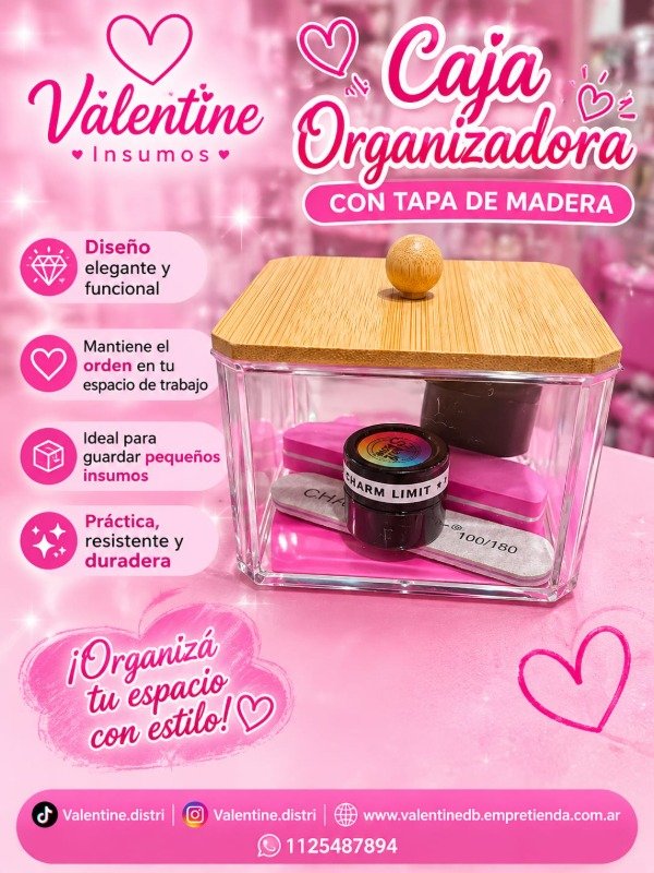 Producto - CAJA ORGANIZADORA CON TAPA MADERA