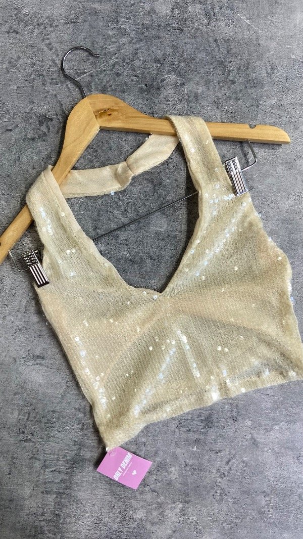 Producto - Tops lentejuelas dorado