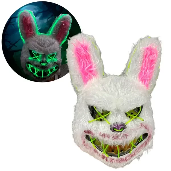 Producto - Mascara Conejo Con Luz Led Neon De Terror Halloween - 0