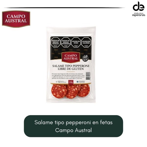 Producto - Pepperoni fetas x 120 grs Campo Austral