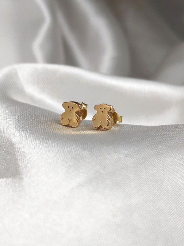 Producto - Aros Osito Oro 18kt Cierre Mariposa - 1
