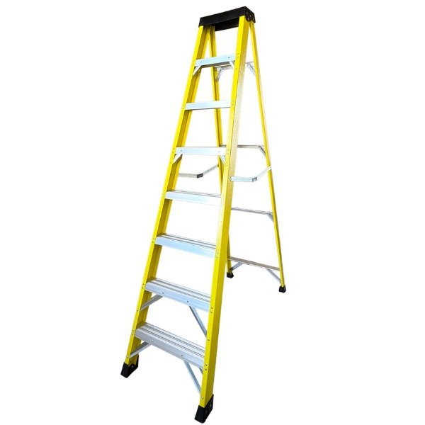 Producto - Escalera dieléctrica de 7 escalones con bandeja portaobjetos