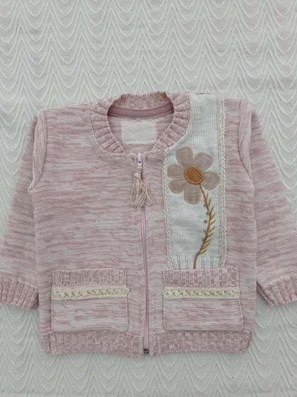 Producto - CAMPERA DE NIÑA ROSA CUELLO BASE
