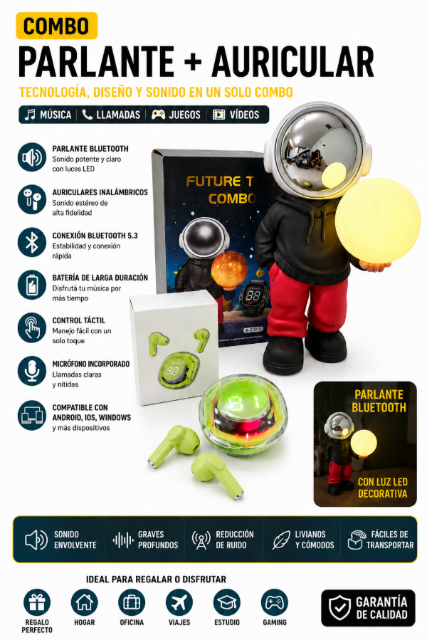 Producto - Combo parlante y auriculares