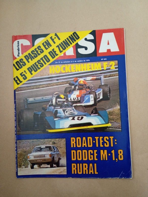 Producto - Corsa #643 Road test Dogde Hockenheim Zunino - Octubre 1978