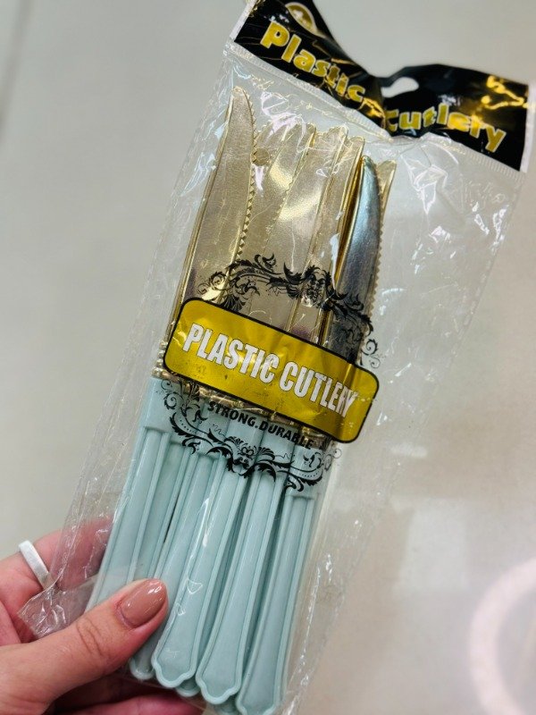 Producto - Cuchillo plásticos turquesa x12u