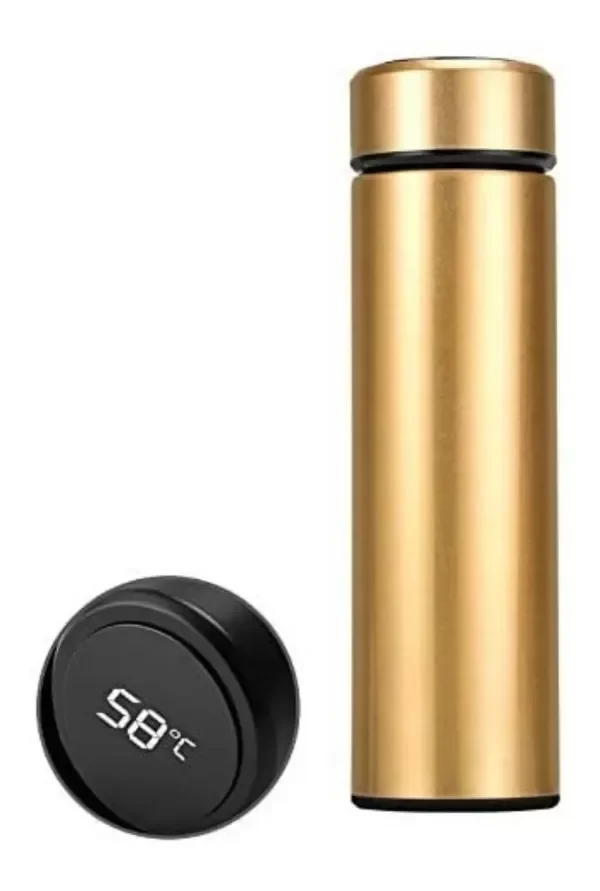 Producto - Termo con sensor de temperatura Botella Termica 500 ml/Dorado