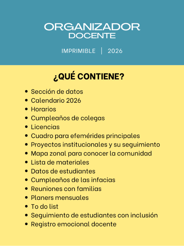 Producto - Organizador Docente 2026 - Imprimible - 1
