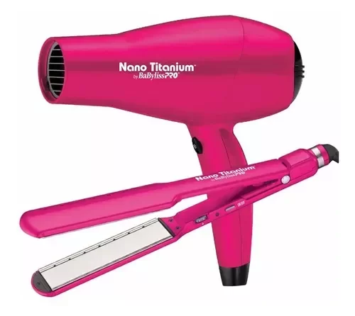 Producto - Kit Babyliss Hot Pink Secador de Pelo + Planchita Humedo/seco
