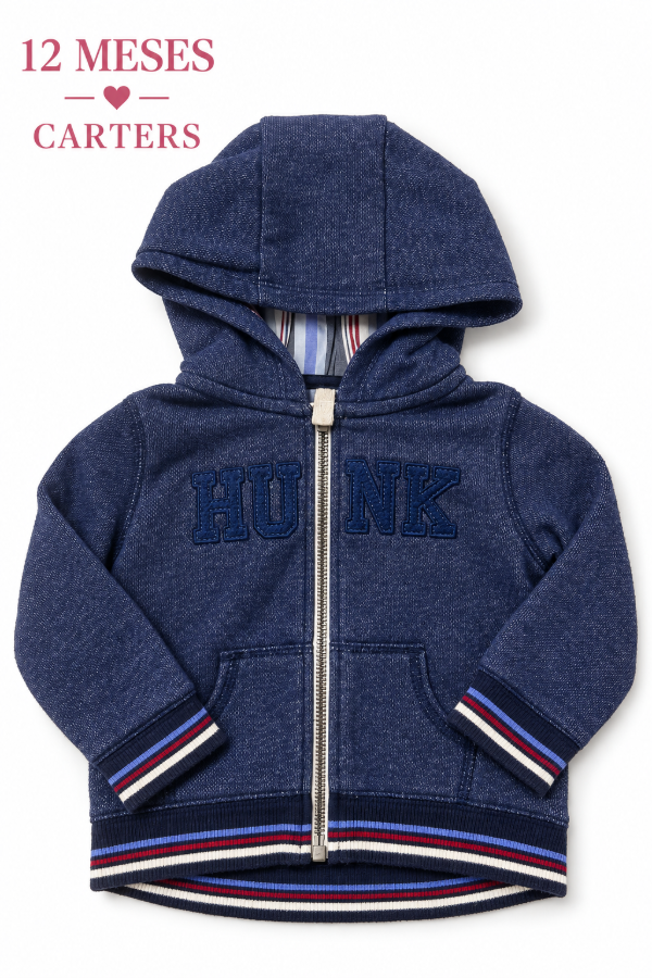 Producto - Buzo azul con cierre con detalles rayados inscripcion Hulk 12 Meses - 0