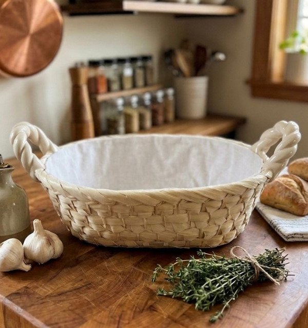 Producto - CANASTA OVAL ASAS CERAMICA