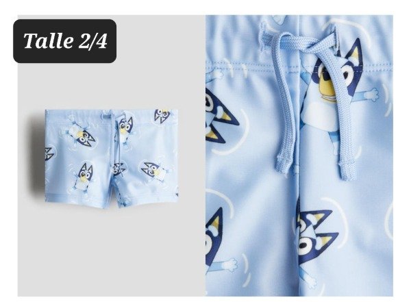 Traje de baño short lycra HyM talle 2/4 años bluey