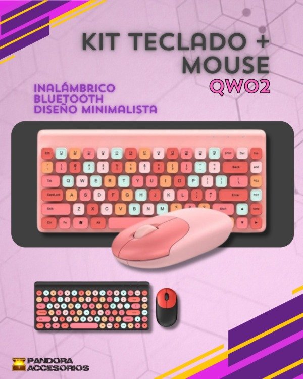 Producto - Kit Inalámbrico Teclado + Mouse Vintage QW02