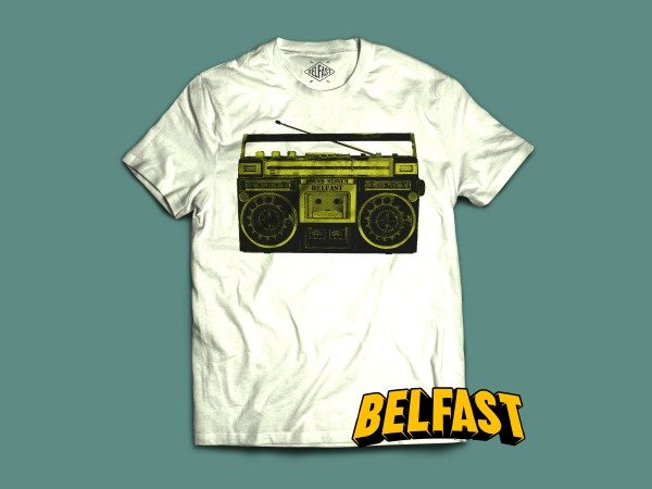 Producto - remera belfast blanca boom box