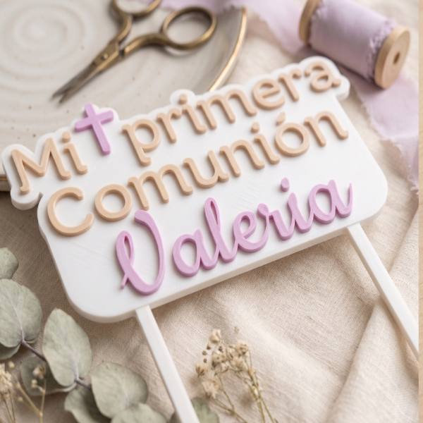 Producto - Cake Topper "Mi primera Comunion" Impresion 3D