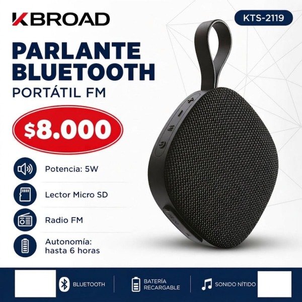 Producto - PARLANTE BLUETOOTH PORTATIL FM ALTA CALIDAD KBROAD KTS-2119 - 0