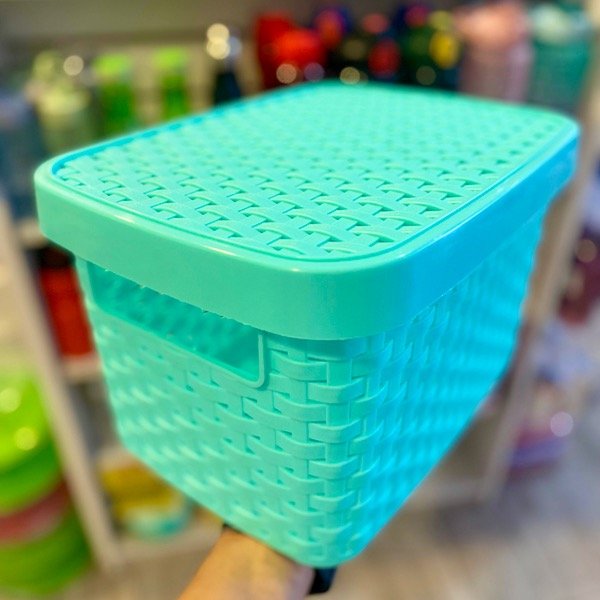 Producto - Caja Con Tapa New Rattan Aqua 15L K109