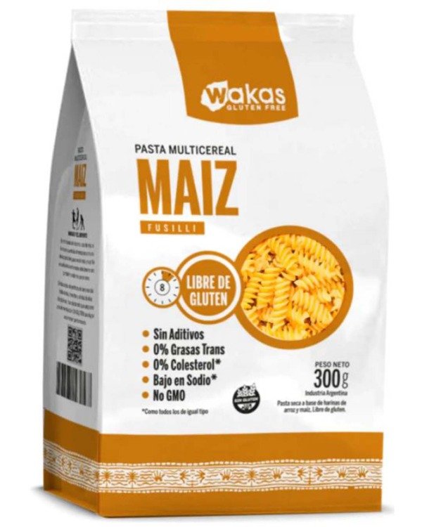 Producto - Wakas FUSILLI MULTICEREAL MAIZ 300 grs
