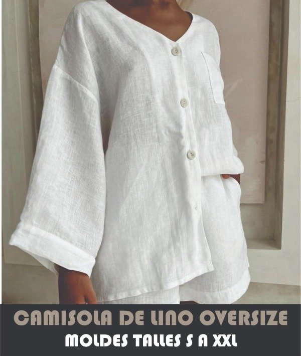 Producto - MOLDES CAMISOLA DE LINO OVERSIZE