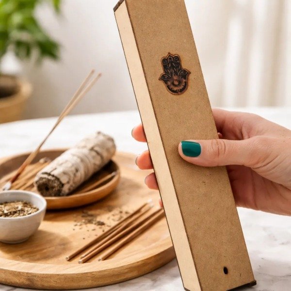 Producto - Caja porta sahumerios mano de fatima
