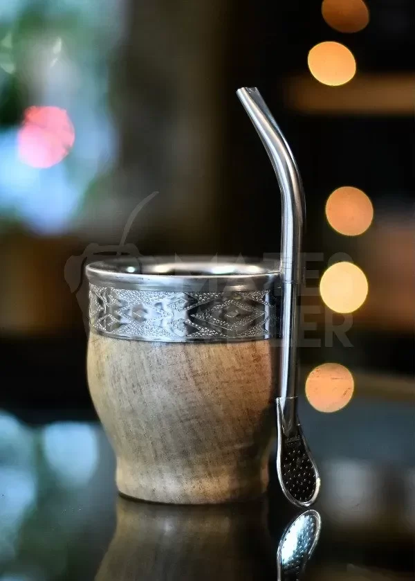 Producto - Combo Mate Imperial de Algarrobo + Bombilla Pico de Loro