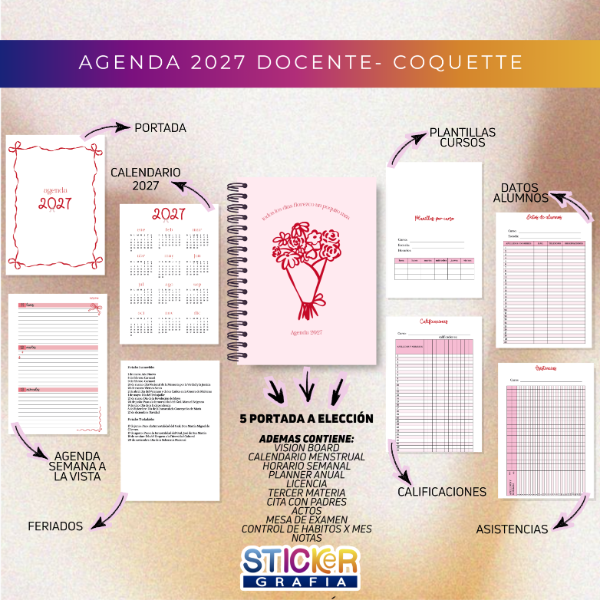 Producto - Agenda 2027 Docente Coquette
